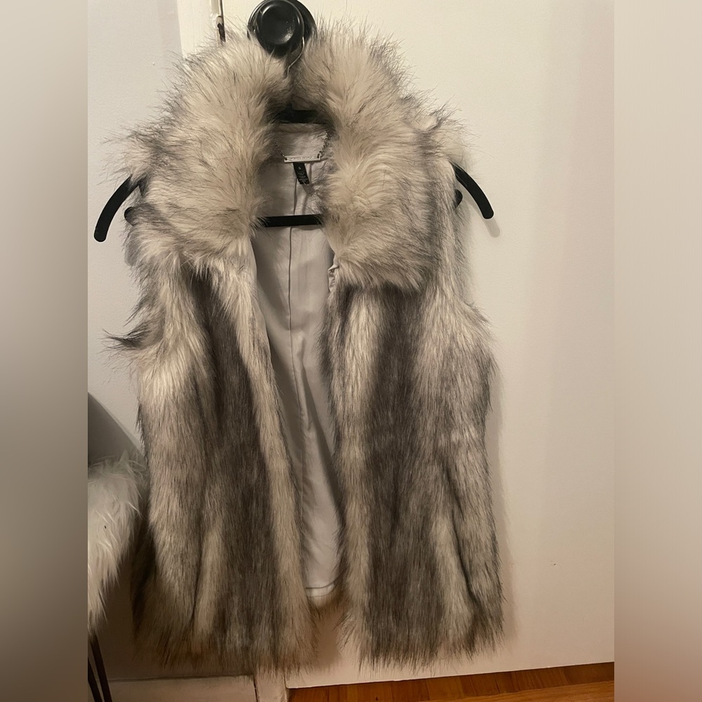 WHBM Faux Fur Vest